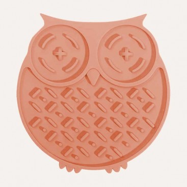 Силиконовый коврик для слизывания лакомств в форме совы Wpaier - Owl, peach