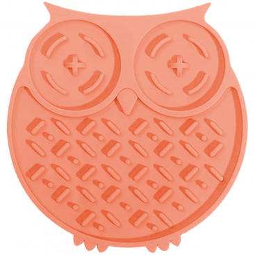 Силиконовый коврик для слизывания лакомств в форме совы Wpaier - Owl, peach