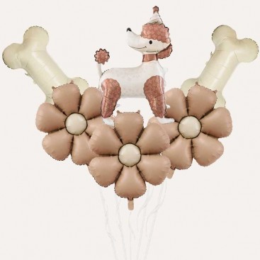 Набор из 6 шариков в День Рождения - Brown Poodle