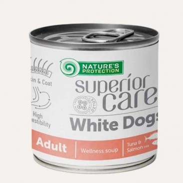 Вологй корм для білих собак Nature's Protection - Soup for white dogs with salmon and tuna, 140 мл