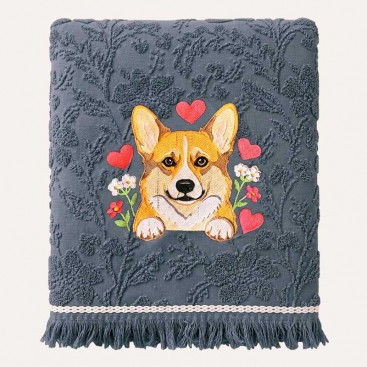 Полотенце для собак с вышивкой Montmorency - Cute Corgi (70х130 см)