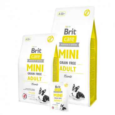 Сухой корм для взрослых собак мини пород с ягненком Brit Care - Mini Grain-Free Adult - Lamb 400 г