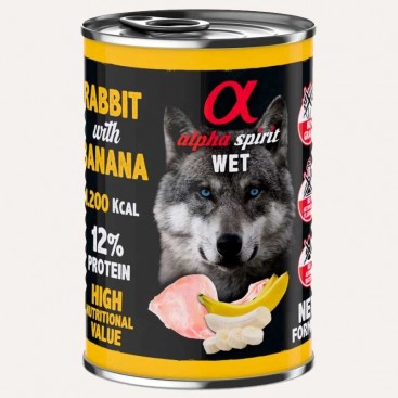 Консервы для собак кролик с бананом AlphaSpirit - Rabbit with Banana 400 г