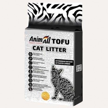 Соєвий наповнювач для котячого туалету AnimAll - Tofu Activeted Carbon (10 л) 4,66 кг