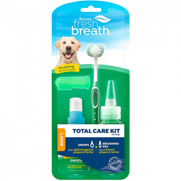 Набор для ухода за ротовой полостью собак больших пород TropiClean - Fresh Breath Total Care Kit Large