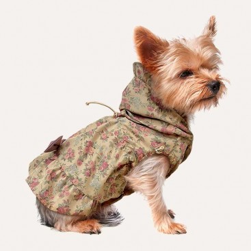 Кейп з плащової тканини з бантиком Beige roses 31-35 см