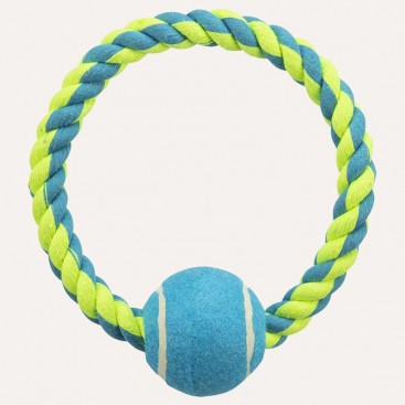 Игровой канат с теннисным мячом Trixie - Blue, 18 см