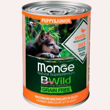 Monge dog корм wet bwild puppy&junior качка гарбуз цукіні 0,4 кг