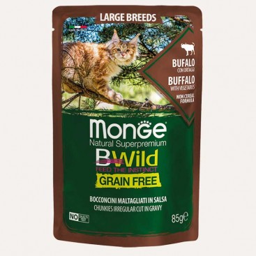 Влажный корм для кошек и котят крупных пород с мясом буйвола Monge - BWild Buffalo, 85 г