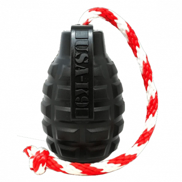 Прочная игрушка для лакомства с канатом USA-K9 - Grenade L, black