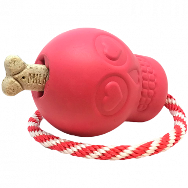 Крепкая игрушка для лакомства череп с канатом USA-K9 - Skull L, pink
