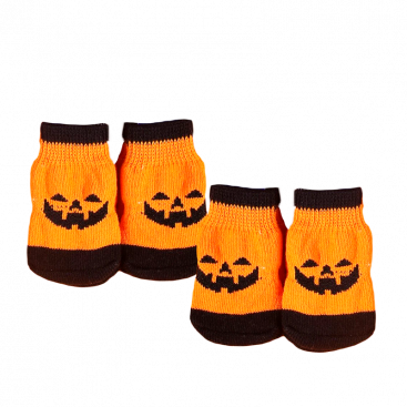 Шкарпетки чорно-помаранчеві Halloween 4 шт - Pet Socks, L 3,5х9 см