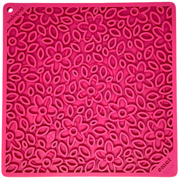 Силіконовий килимок для злизування ласощів  SodaPup - Flower Power Design eMat, рожевий L