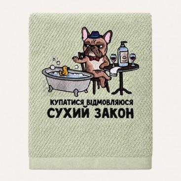 Рушник для собак з вишивкою Bark&Tail - Сухий Закон Cream (50х100 см )