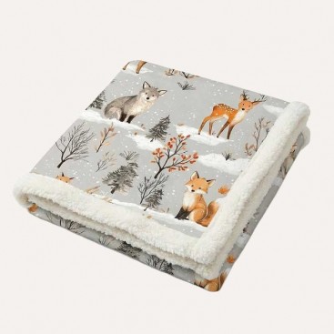 Двухстороннее водонепроницаемое одеяло с мехом Montmorency - Foxes