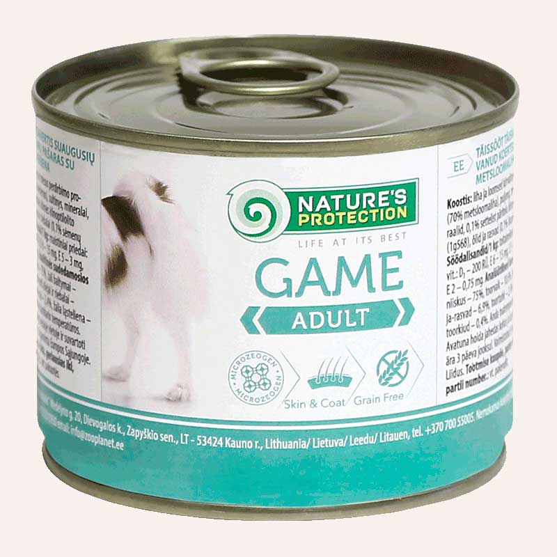 Консерва для взрослых собак с мясом дичи Natures Protection - Game 200 г