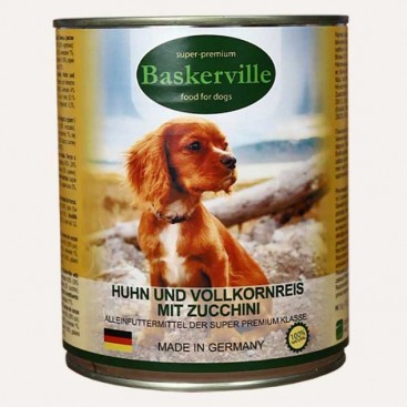 Консерва для собак з півнем, рисом та цукіні Baskerville - Huhn und Vollkornreis Mit Zucchini 400 г