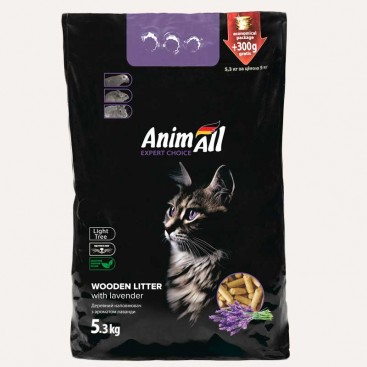 Наповнювач деревний з ароматом лаванди AnimAll - Wood Filler Lavender, 5.3 кг