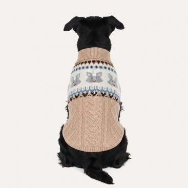 Свитер для собак бежевый с зайчиками PetsIn - Beige Rabbits, XL