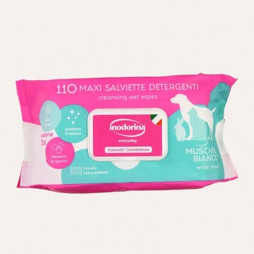 Салфетки с ароматом мускуса для собак и кошек Inodorina - Salvietta Refresh Muschio, 110 шт