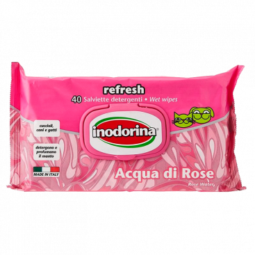 Салфетки с розовой водой - Inodorina Refresh, 40 шт