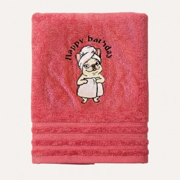 Рушник для собак з вишивкою Montmorency - Happy Bathday Rose (50x100 см)