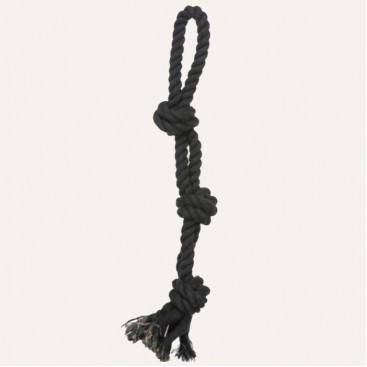 Іграшка для собак Trixie - канат плетений з вузлами та петлею, 60см black