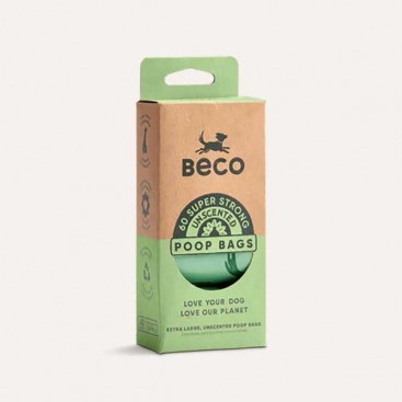 Одноразовые пакетики для уборки за собаками Beco Pets без запаха 60 шт (4 рулона по 15 шт)