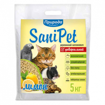 Универсальный наполнитель для кошачьих туалетов с лимонным ароматом Sani Pet, 2.5 кг