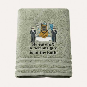Полотенце для собак с вышивкой Montmorency - Boss in Bath Green (70х130 см)