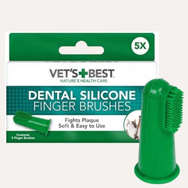 Vet’s Best Finger Toothbrush - силіконові зубні щітки на палець для собак і котів, 1 шт