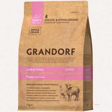 Сухой корм для щенков с ягненком Grandorf - Puppy All Breeds - Lamb & Brown Rice 3 кг
