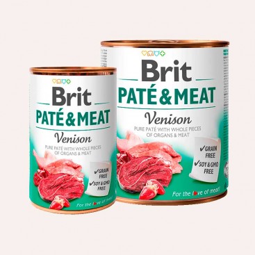 Вологий корм для собак з олениною Brit - Pâté & Meat - Venison 400 г