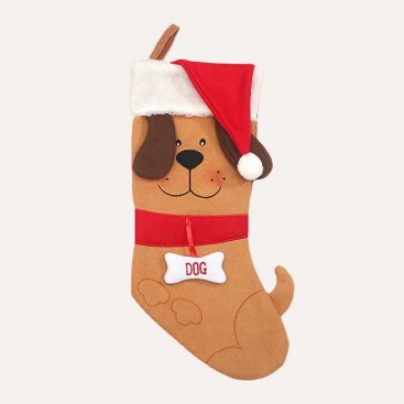 Новогодний чулок для подарков и декора PetsIn - Brown Santa's Dog Socks