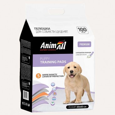 Пелюшки для собак з ароматом лаванди AnimAll - Puppy Training Pads  60х60, 100 шт