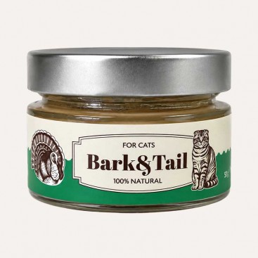 Натуральное пюре для котов с индейкой Bark&Tail - Turkey Puree, 85 г
