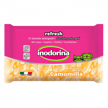 Салфетки з екстрактом ромашки Inodorina - Salvietta Refresh Camomilla, 15 шт