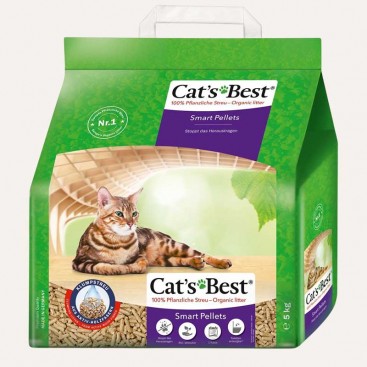 Древесный наполнитель для кошачьих туалетов Cat's Best - Smart Pellets, 10л/5кг