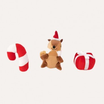 М'яка різдвяна іграшка для собак Zippy Paws - Holiday Miniz 3-Pack Festive Friends