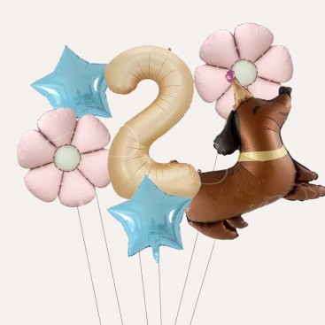 Набір з 6 кульок на другий день народження песика Fiesta - Dachshund 2