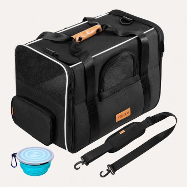 Дорожная и авиа переноска для собак и котов Cadoca - Comfort Dog Carrier 2-in-1 Anthracite, M