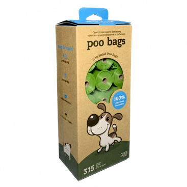 Пакеты для уборки животных без запаха Poo bags, 315 шт