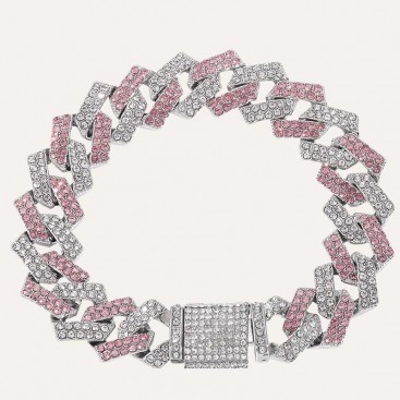Нашийник-прикраса для домашніх тварин - Diamond Pink Cuban (25 см)