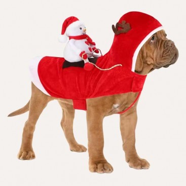 Різдвяна накидка для тварин з Санта Клаусом на спині PetsIn - Snowman, XL