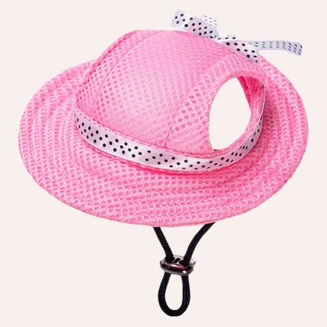 Панама для собак MaruPet - Dog panama hat pink with bow, M