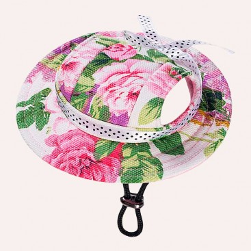 Шляпа для собак MaruPet - Flower print hat with bow, L