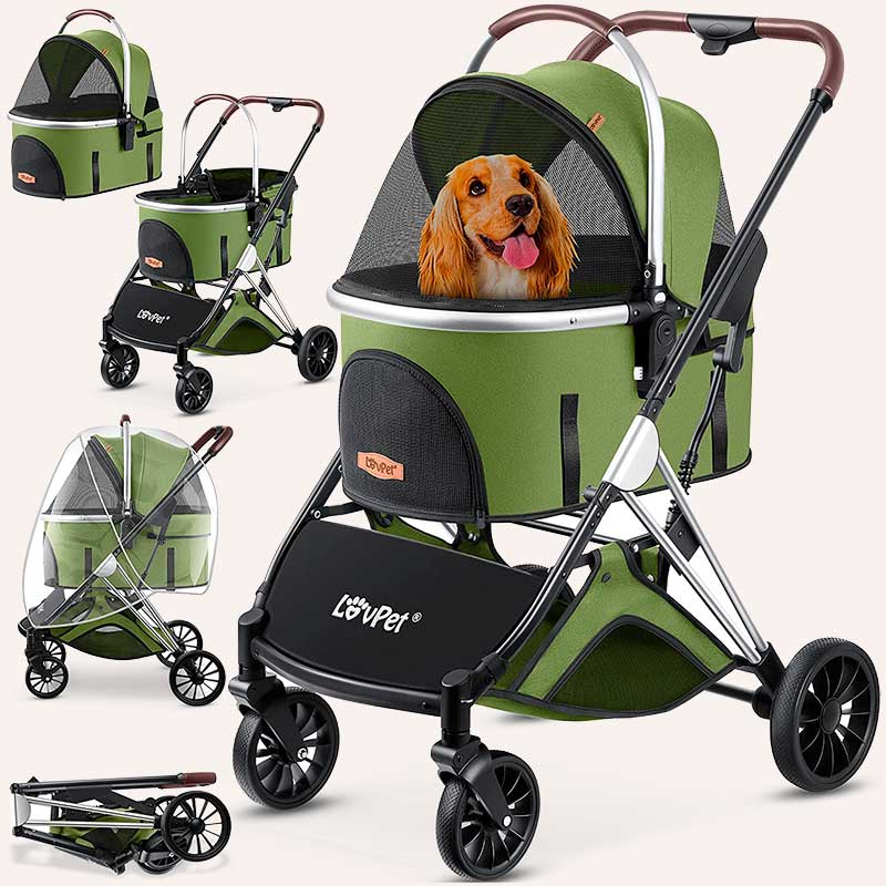 LovPet Pet Buggy 3in1 Khaki Silver